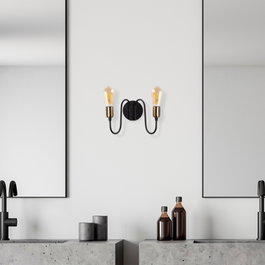 Opviq Lámpara de pared Firat - 11521 en Negro y Antiguo